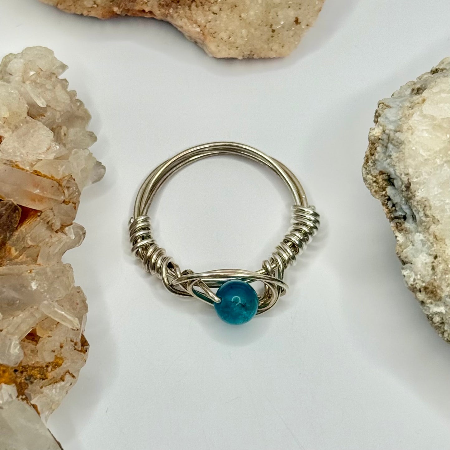 Sterling Silver Blue Apatite Ring