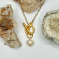 Gold Cultured Pearl Toggle Necklace