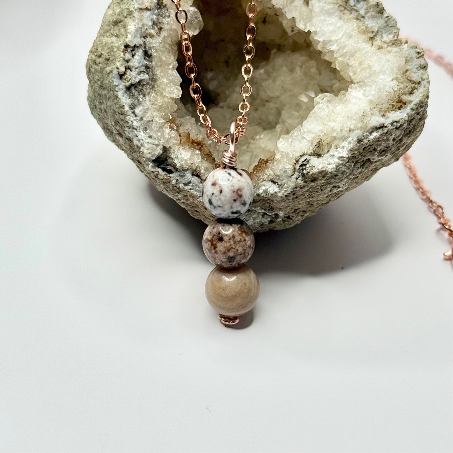 Rose Gold Ocean Jasper Necklace