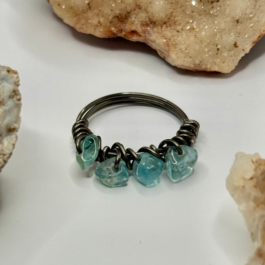 Charcoal Aquamarine Ring