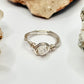 Silver Clear Glass Ring