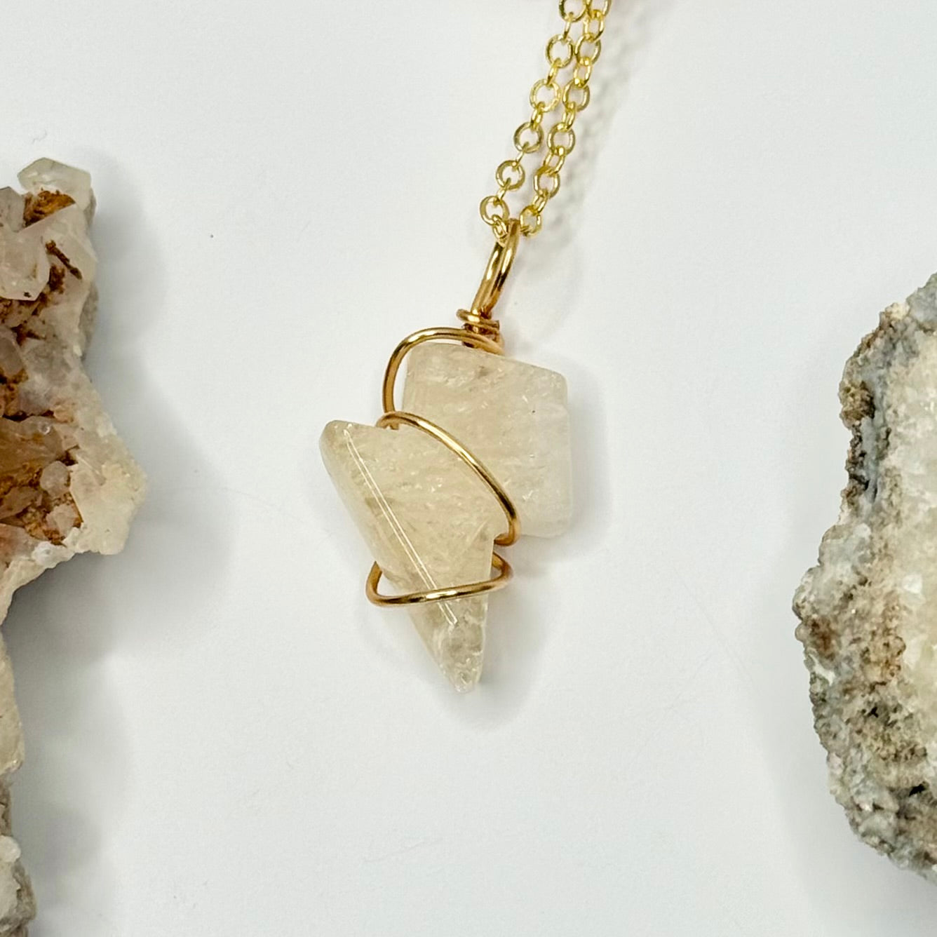 Gold Citrine Lightning Necklace