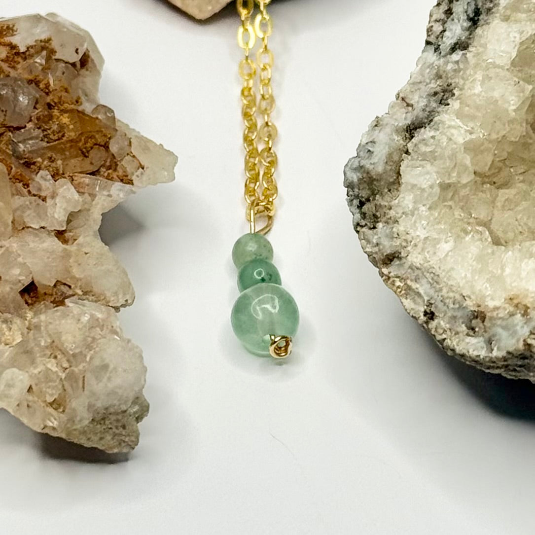 Gold Fluorite and Dyed Calcite Necklace