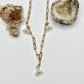 Gold Paperclip Flower Necklace