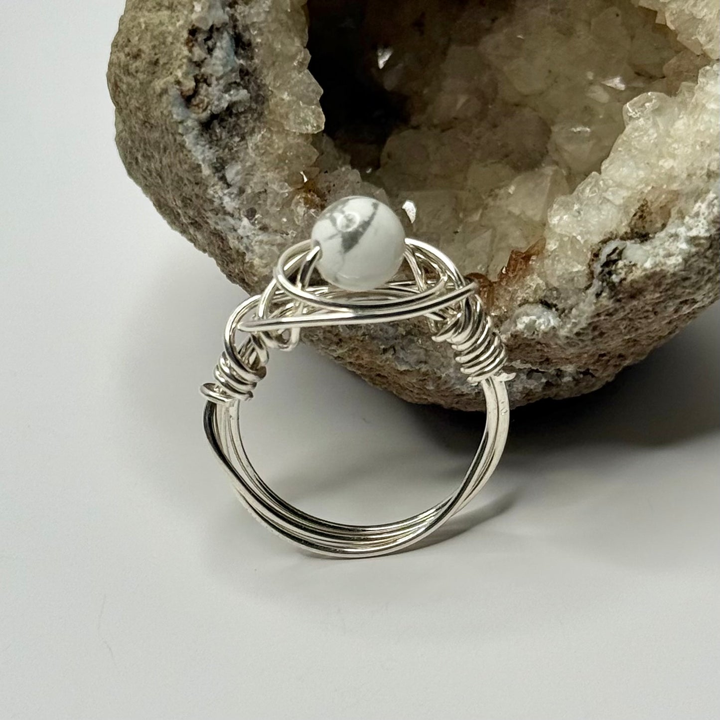 Sterling Silver Howlite Ring