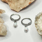 Steel Fire and Ice Opal Huggie Earrings
