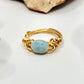 Gold Blue Beryl Ring