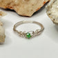 Silver Green Beaded Ring