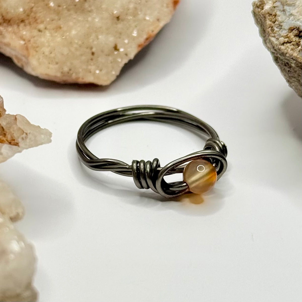 Charcoal Carnelian Ring