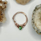 Rose Gold Green Beaded Ring