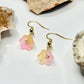 Gold Pink and Yellow Earrings