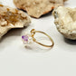 Gold Purple and Foe Pearl Flower Ring