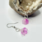 Sterling Silver Pink Flower Earrings