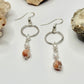 Sterling Silver Red Vein Jasper and Pearl Dangles