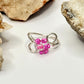 Silver Pink Flower Ring
