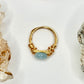 Gold Blue Beryl Ring