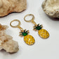 Gold Plated Pineapple Charm Huggie Earrings
