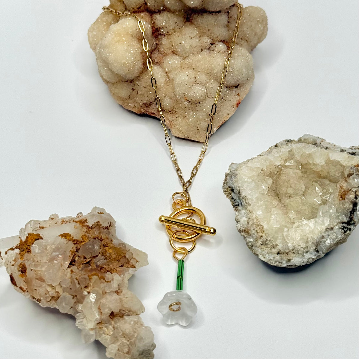 Gold Flower Toggle Necklace