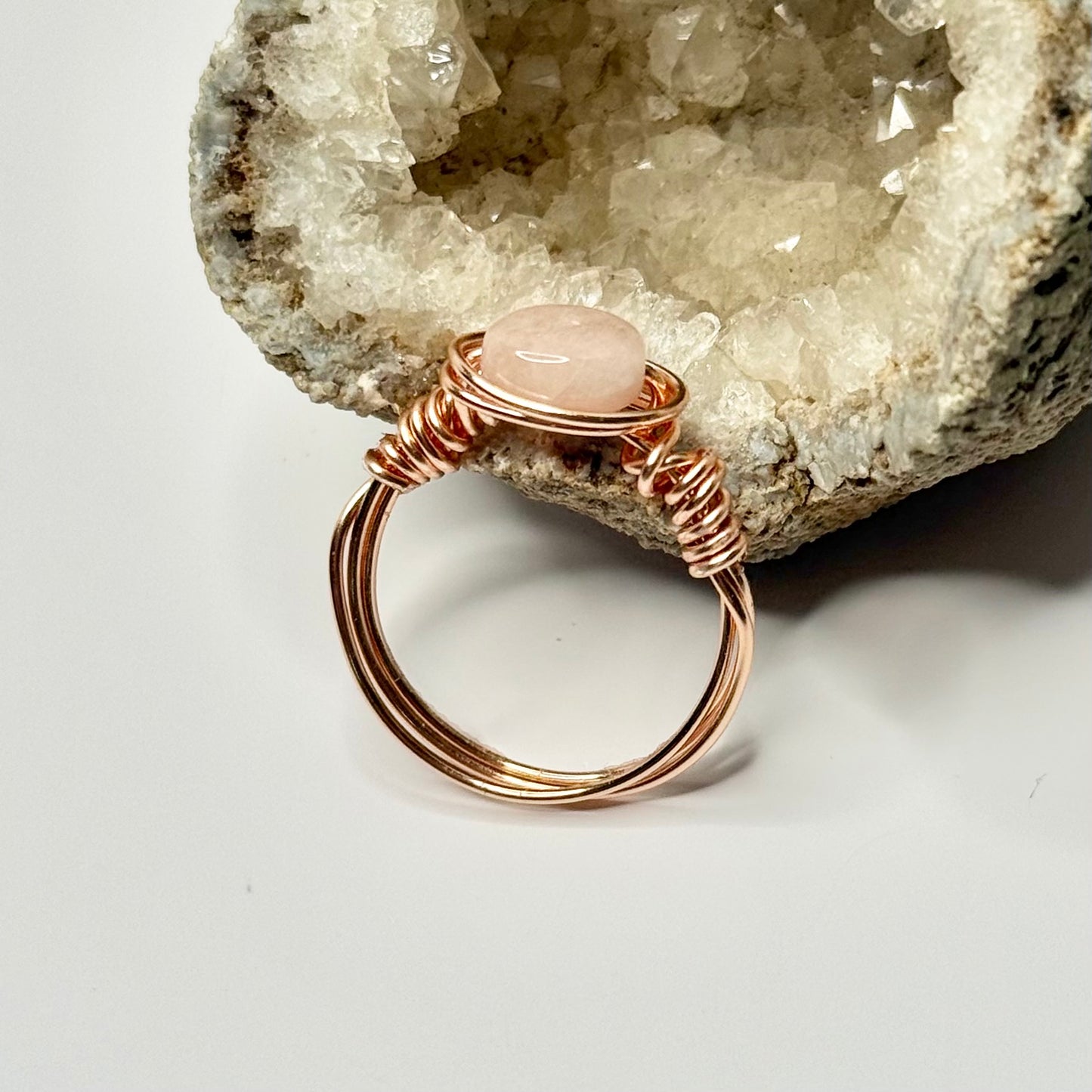 Rose Gold Pink Beryl Ring