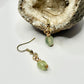 Gold Plated Green Calcite Earrings
