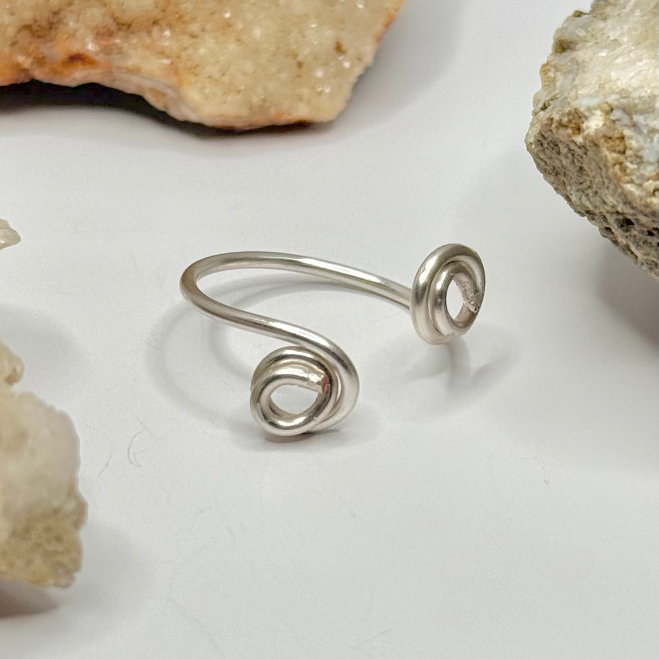 Silver Swirl Bypass Ring