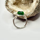Silver Dark Green Glass Ring