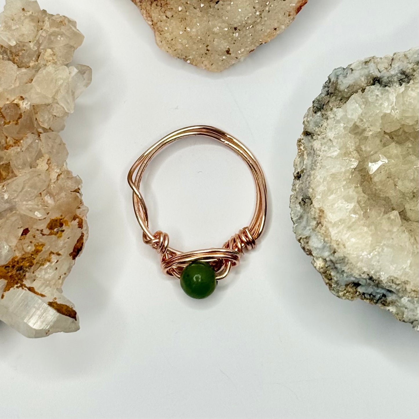 Rose Gold Jade Ring