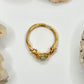 Gold Green Dyed Quartz Ring