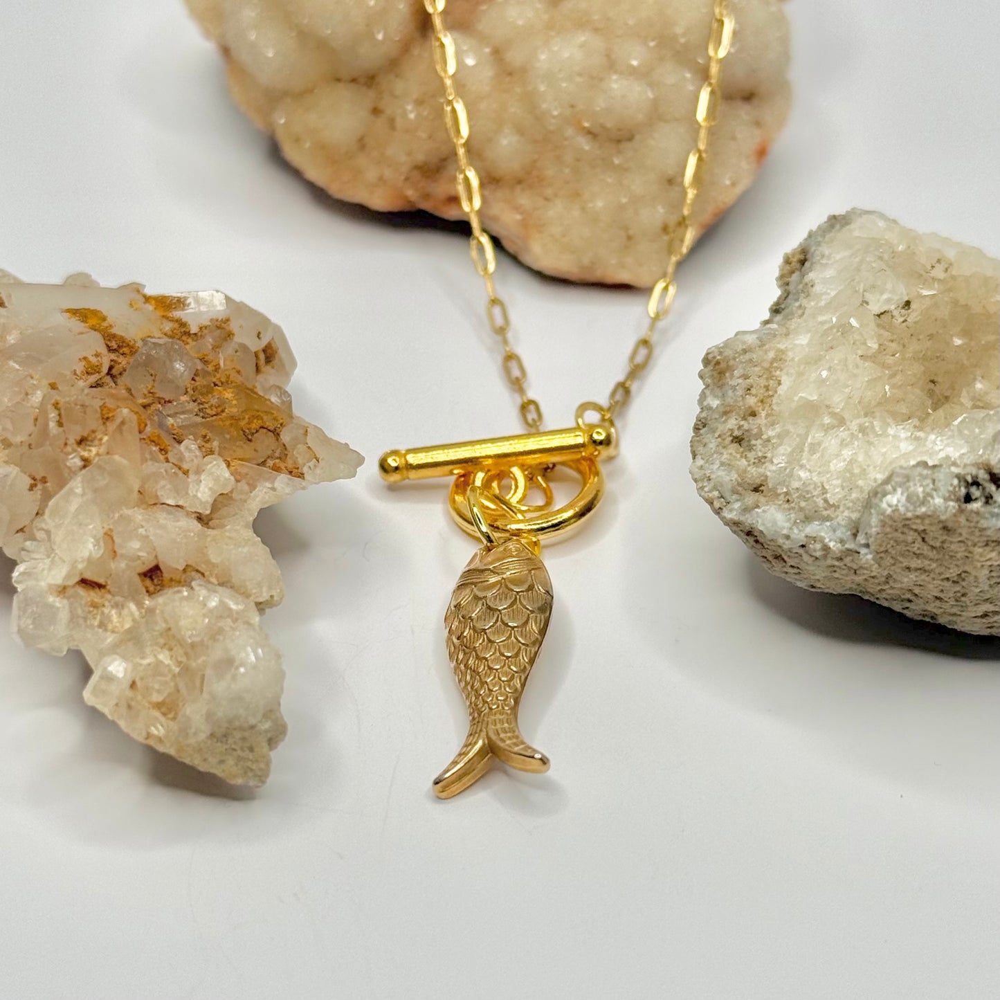 Gold Fish Toggle Necklace
