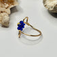 Gold Blue Flower Ring