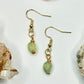 Gold Plated Green Calcite Earrings