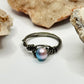 Charcoal Pink-Blue Beaded Ring
