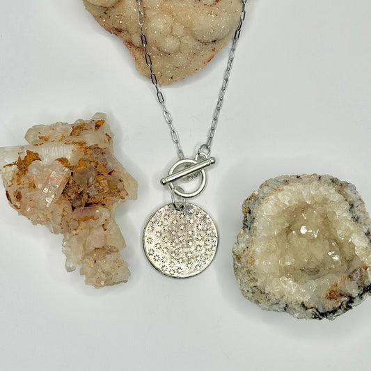 Silver Charm Toggle Necklace