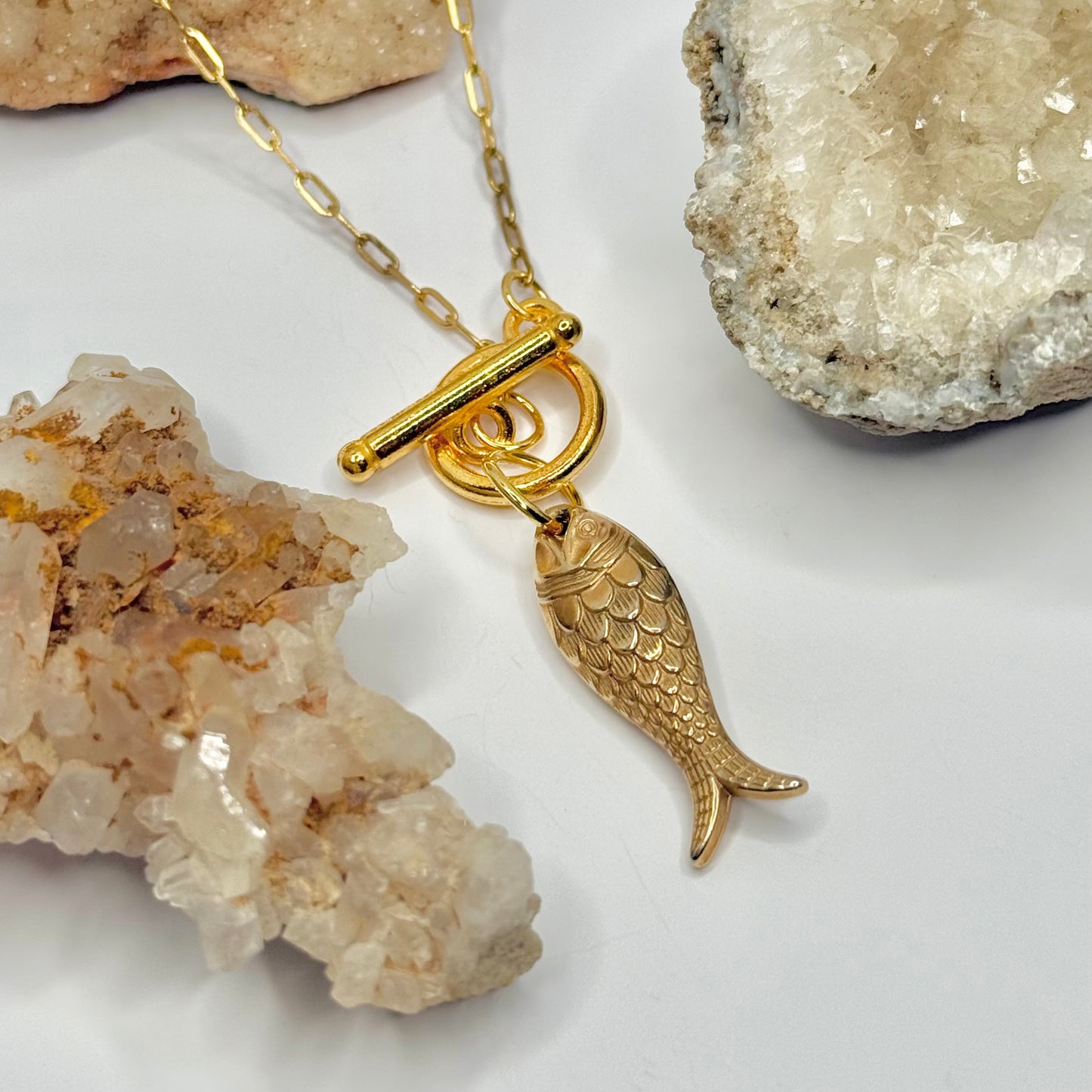 Gold Fish Toggle Necklace