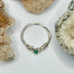 Silver Green Beaded Ring