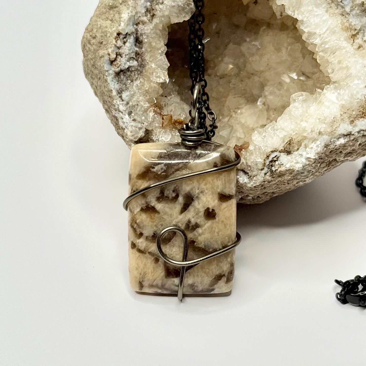 Charcoal Zebra Jasper Necklace