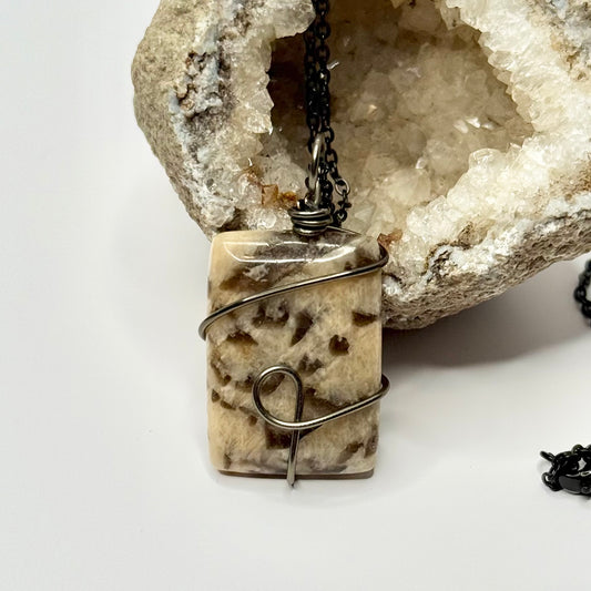 Charcoal Zebra Jasper Necklace