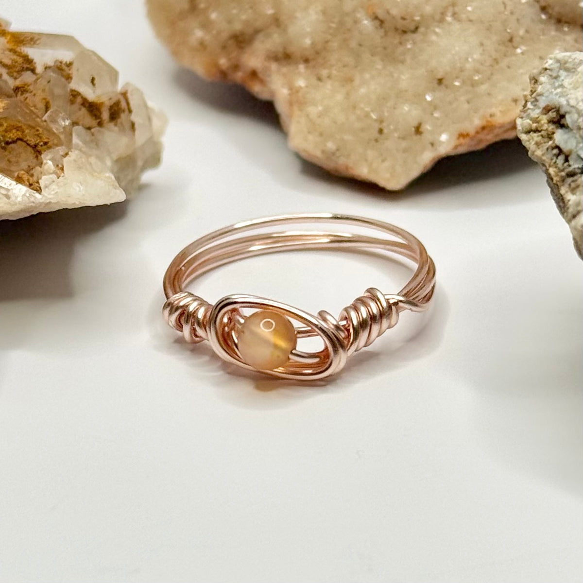 Rose Gold Carnelian Ring