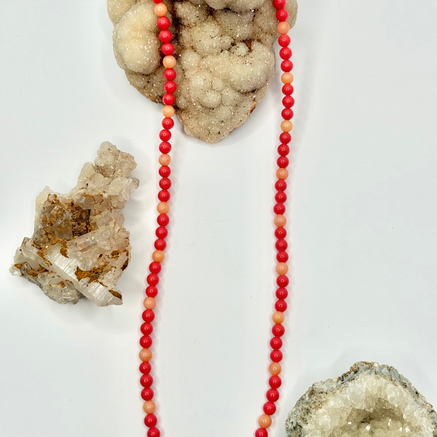 Gold Coral Beaded Necklace