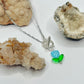 Silver Light Blue Tulip Toggle Necklace