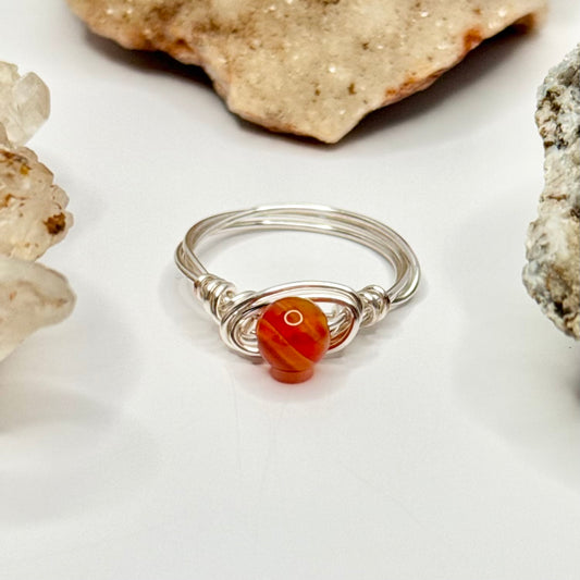 Silver Carnelian Ring