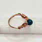 Rose Gold Blue Apatite Ring