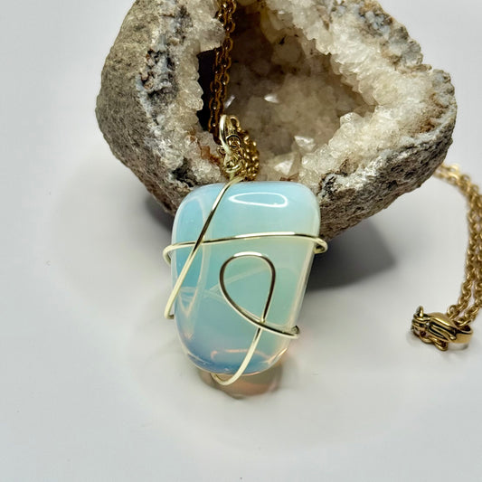 Gold Opal Necklace