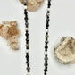 Sterling Silver Black, Gray, and White Beaded Necklace