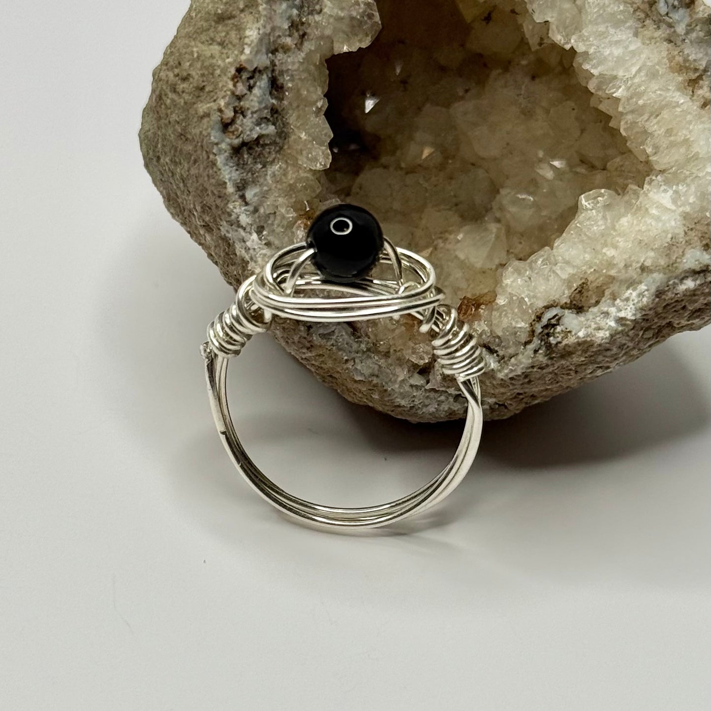 Sterling Silver Obsidian Ring