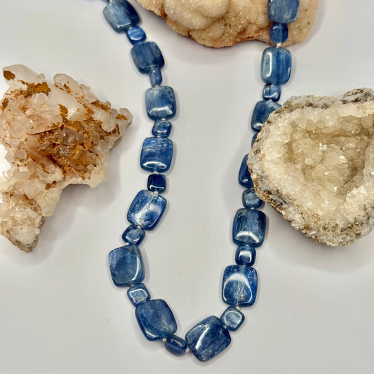 Sterling Silver Kyanite Beaded Necklace