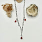 Silver Paperclip Carnelian and Red Jasper Necklace