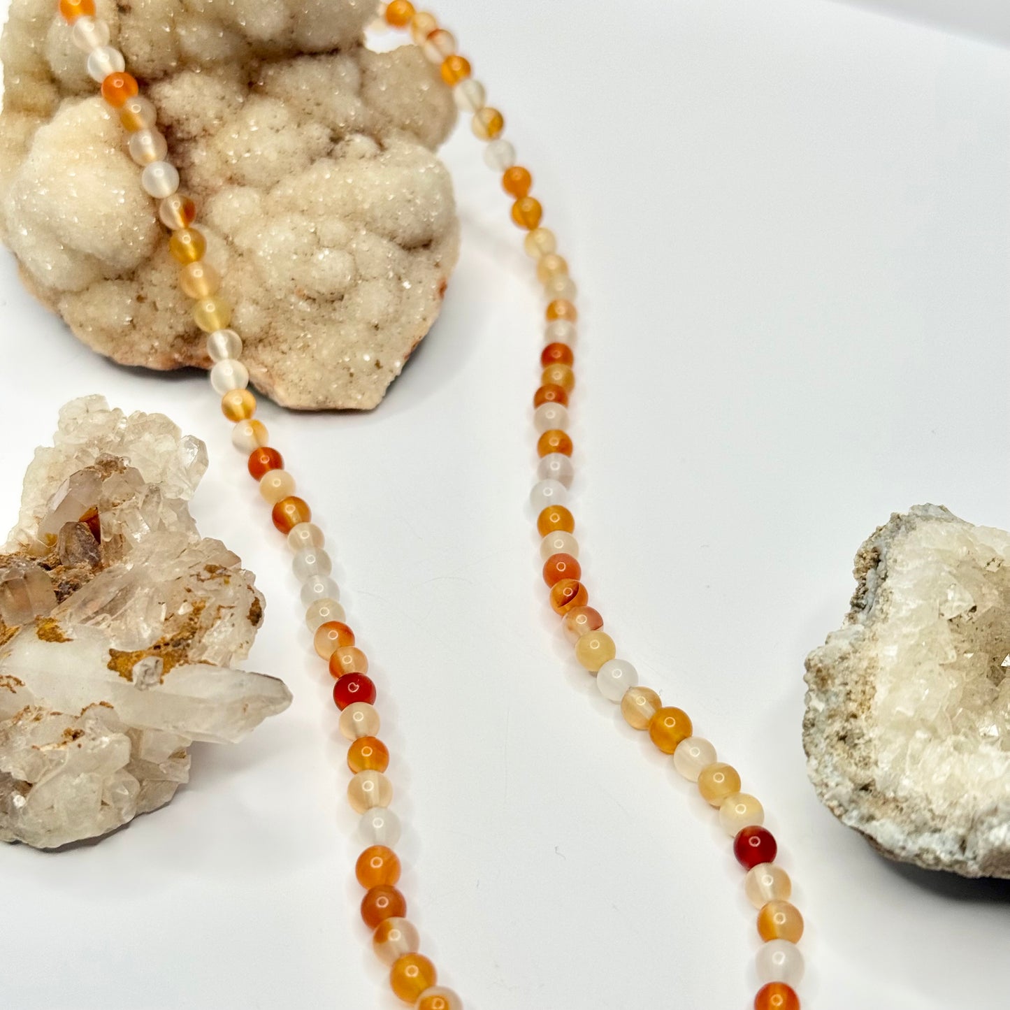 Gold Carnelian Beaded Necklace