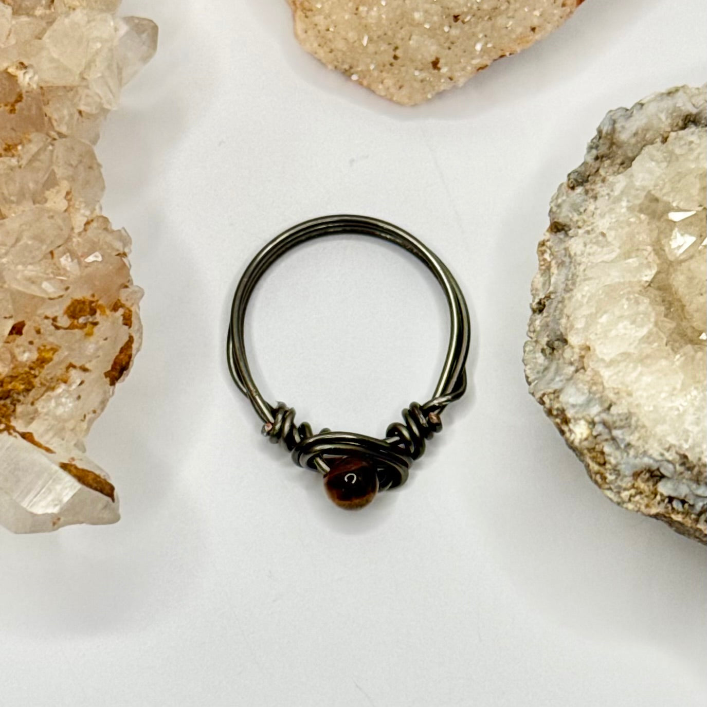 Charcoal Tigers Eye Ring