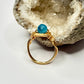 Gold Blue Apatite Ring